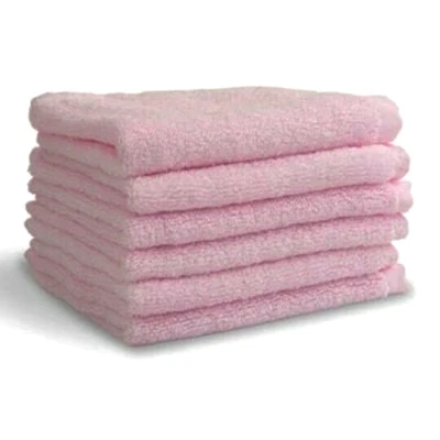 Paños de bambú, 10X10" rosa - Paños súper suaves para bebés y faciales - Paquete de 6. Foto 1 de 4