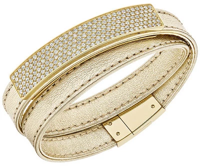 Pulseira de couro Swarovski Vio Cielo/Marinha/Bronze 5171996 5120642 5120641  - Imagem 1 de 4