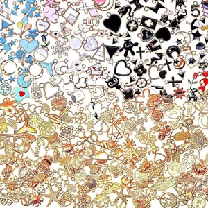 300Pcs Charms for Jewelry Making, Bulk Assorted Gold Plated Enamel Pendants KC G - Picture 1 of 12