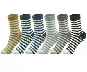 Womens Mini Crew Socks Combed Cotton Stripe Casual Athletic Quarter Socks for... - Picture 1 of 6