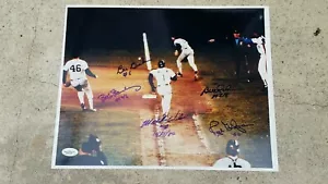 MOOKIE WILSON BILL BUCKNER GEDMAN ROBINSON STANLEY FIRMATO 11X14 WORLD SERIES 86 - Foto 1 di 9