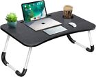 Leka Neil Portable Foldable Laptop Desk Table Tray Stand Lay-in-Bed (Black Wire)