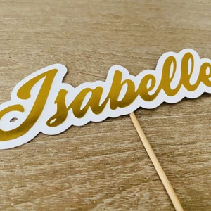 Personalized Custom Gold Name Decor Cake Topper - Picture 1 of 3
