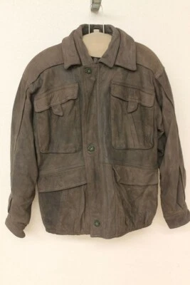 ABRIGO/CHAQUETA DE INVIERNO PARA HOMBRE ROBERT COMSTOCK DE COLECCIÓN GRIS CUERO/GAMUZA AISLADO TALLA 36 Foto 1 de 4
