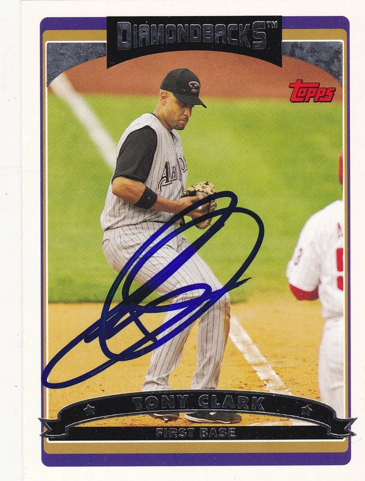 TARJETA FIRMADA POR TONY CLARK ARIZONA DIAMONDBACKS METS RED SOX YANKEES TIGERS PADRES Foto 1 de 1