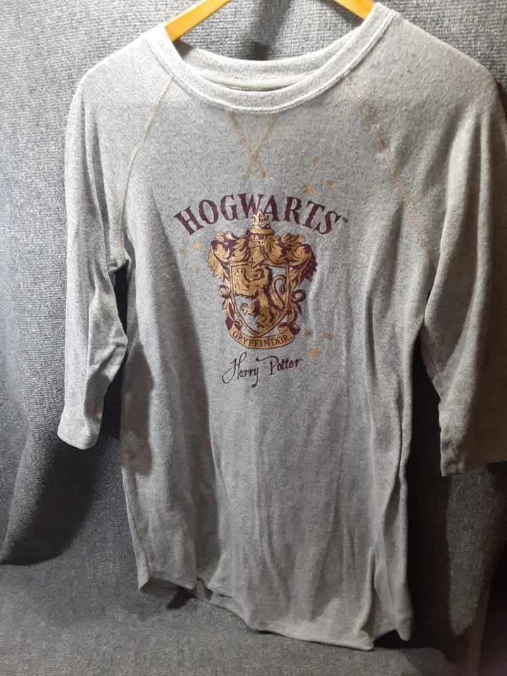 Camisón polar suave Harry Potter PJ niñas 6 10 pequeño mediano gris púrpura dorado  Foto 1 de 4