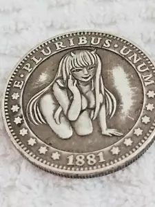 Token With Attractive Lady On Her Knees (Baby I've Got The Devil In Me Tonight!) - Picture 1 of 2