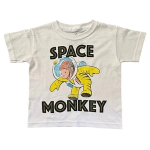 Curious George "Space Monkey" Toddler Boy's White T-Shirt Size: 3T- NWT - Picture 1 of 3