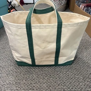 Vintage Satchels New York Tote Bag Canvas Bean Tote 90s XL Green Travel Beach - Picture 1 of 10
