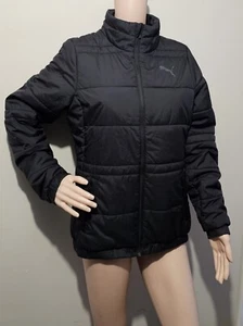 Puma - Puffer Jacket - Womens - US Medium - UK12 - Black - Coat - LIKE NEW - Picture 1 of 6