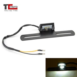 Universal Motorcycle Rear License Plate Frame Holder Bracket With LED Tail Light - Foto 1 di 7