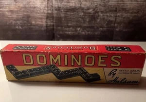 Vintage Halsam 623-W Double Six Dominoes, Skyscraper Pattern With original box - Picture 1 of 3