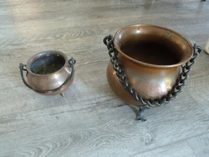 2 KUPFERKESSEL VINTAGE Hammerschlag #retro #Kupfer #alt #Vintage - Bild 1 von 7