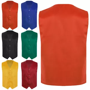 Unisex Kids Waistcoat Button Vest Party Tank Tops Activity Outwear Sleeveless - Picture 1 of 80