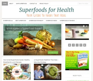 * SUPERFOODS * Gesundheitsblog Nischen-Website Geschäft zum Verkauf AUTOMATISCHER INHALT! - Bild 1 von 4