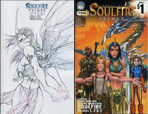 Variante de boceto 1:15 + regular MICHAEL TURNER's Soulfire Primer #1 Aspen 2012 A/B - Imagen 1 de 1