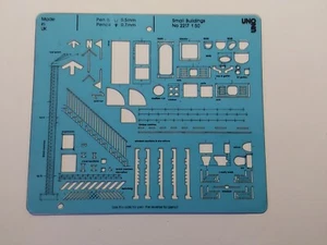 UNO Small Buildings Stencil No 2217 At Scale of 1:50 Ideal for drawing buildings - Picture 1 of 2