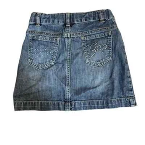 GAP Girls Denim Rhinestone Skirt Size 6 Blue With Pockets - Picture 1 of 4