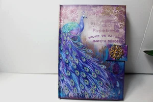 Punch Studio Brosche Pfau Journal gold vergoldet 208 Seiten nagelneu - Bild 1 von 6