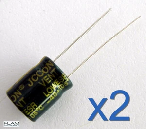 2x Condensateur JCCON 35V 470uF LOW ESR Electrolytic Capacitor 13x10mm - Imagen 1 de 3