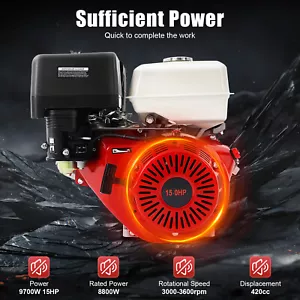 Motor de 15 HP 420CC 4 tiempos OHV motor horizontal motor de go kart motor de retroceso - Imagen 1 de 18