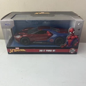 NIB 2021 2017 FORD GT SPIDER MAN MARVEL RED BLUE JADA TOYS DIECAST 1/32 - Picture 1 of 6