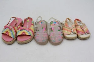 Lot Toddler Girls Lands End & Gymboree Clear Jelly Glittered Sandals Size 7 & 3 - Picture 1 of 12