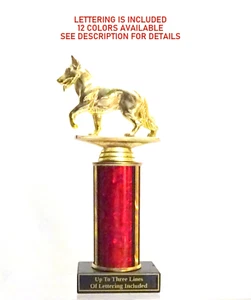 ALSATION DOG TROPHY SHOW TEDESCO PASTORE GREGGE CANE TROFEO 12 COLORI - Foto 1 di 4