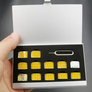 12-Slots-NANO+1Portable Card Memory Card Storage Box Case Protector Holder _aa - Zdjęcie 1 z 6