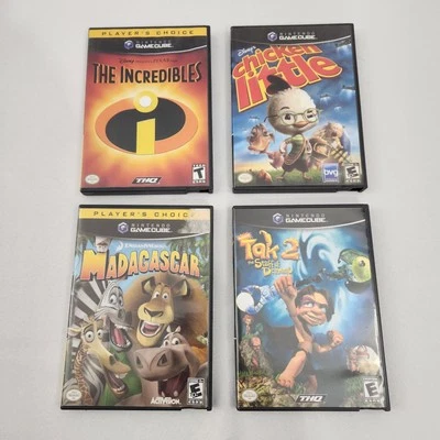 Nintendo GameCube CIB Paquete Lote Tak 2 Increíbles Madagascar Chicken Little Foto 1 de 4