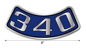 NEW 340 Air Cleaner Decal Sticker Dodge Plymouth Chrysler Classic Mopar Blue USA - Picture 1 of 5