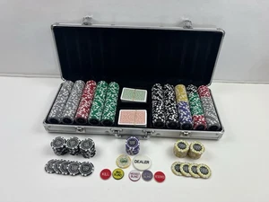 501 Heavy Duty 13 gram Poker Chip Set with Case + 69 Chips + 2 Decks + Markers - Picture 1 of 22