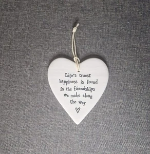 Heart Shape Plaque East Of India 'Heart Truest Happiness' - Picture 1 of 2
