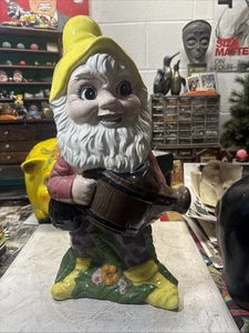 Vintage Keramik Gartenzwerg 18”x8”x6” 1977 Markenlos handbemalt - Bild 1 von 7