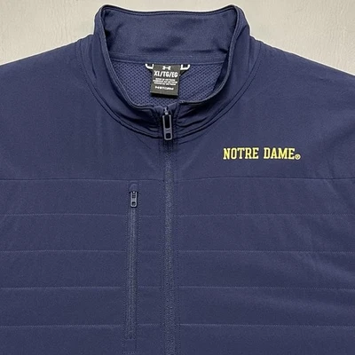 Under Armour University of Notre Dame Men’s Sz XL Quilted Jacket Full Zip Navy  - Image 1 of 4