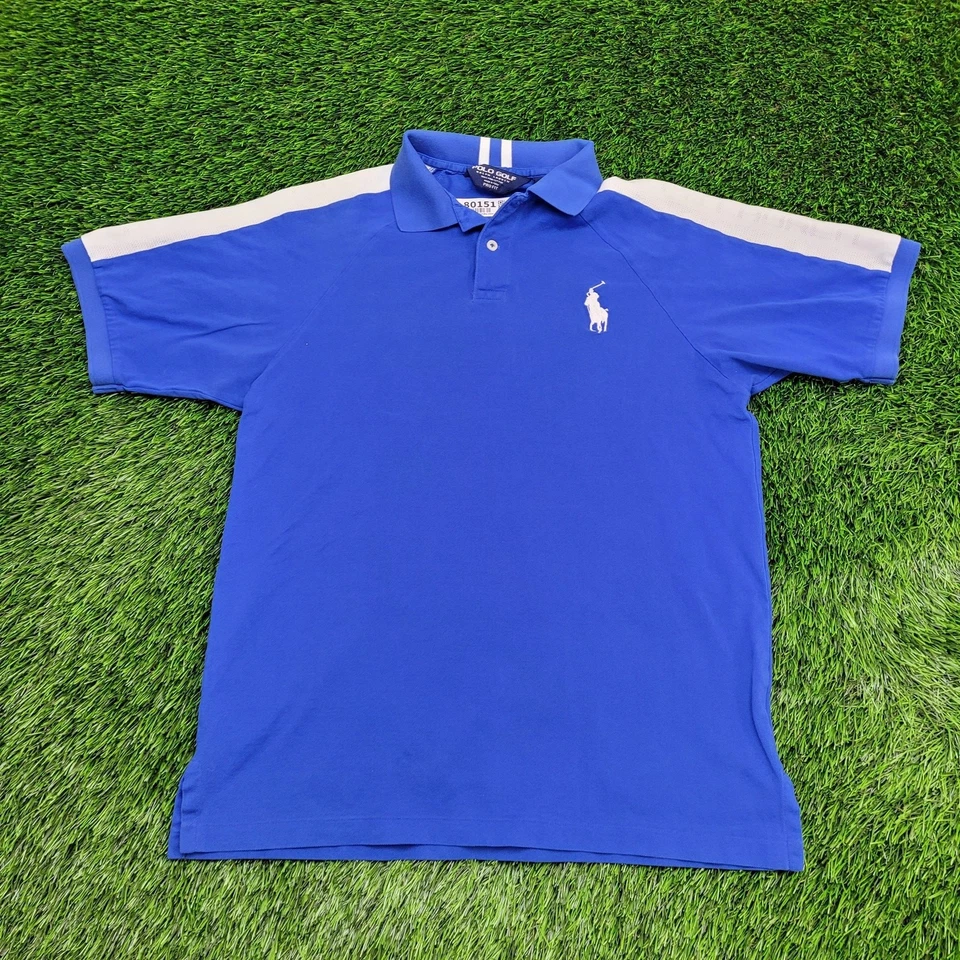 Polo de golf Ralph-Lauren vintage M 19x26 azul pequeño pony Foto 1 de 4