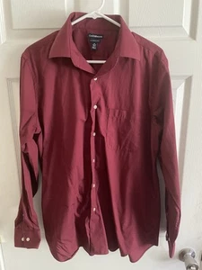 Croft & Barrow Men's Classic Fit Long Sleeve Red Shirt 15 1/2-16 34/35 - Picture 1 of 3
