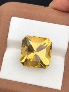 25.55 Carat Beautiful Custom Square Cut Citrine from Brazil for jewellery - Picture 1 of 7