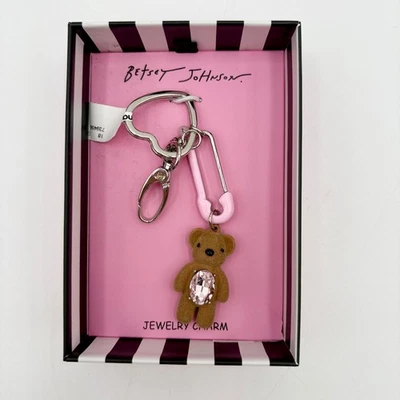 Llavero Betsey Johnson Oso de Peluche Estrás Joyería Dije Foto 1 de 2