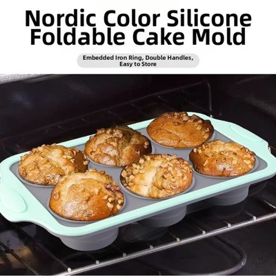 Flexible Silikon Backform Faltbar Design für Kuchen Brot Donut Hitzebeständig - Bild 1 von 4