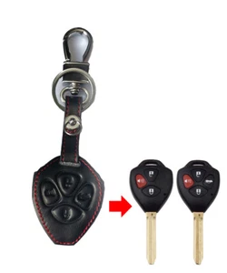 4 Buttons Remote Key Fob Bag PU Leather Cover Case Fit Toyota RAV4 4Runner Yaris - Picture 1 of 11