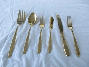 SET OF 6~~Westminster USA Golden Brass / Bronze " Autumn Symphony " Flatware~! - Picture 1 of 9