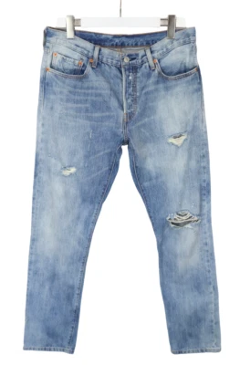 Levi's 501 Vaqueros Hombres W31/L32 Corte Recto Rasgado Gastada Botón Triquitos - Imagen 1 de 4