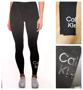Calvin Klein Leggings, Ankle Length, Black with White or Black Logo #116230 - Picture 1 of 14