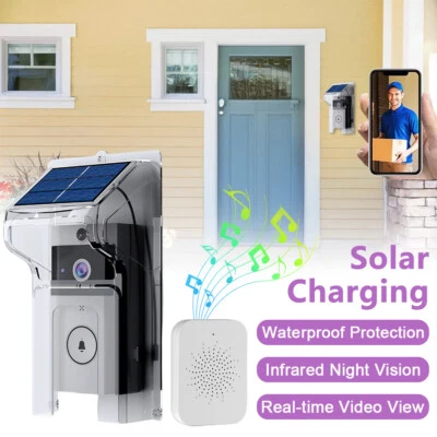 Waterproof Solar Charging Camera Intercom Rain Cover Wireless Video Doorbell - image 1 of 4