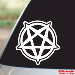 PENTAGRAM PENTACLE Vinyl Decal Sticker Car Window Wall Bumper SATANISM SYMBOL - Picture 1 of 2