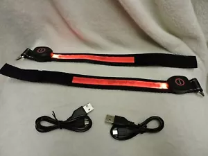 Reivalo High Visibility LED Armband Red Set of 2 Rechargeable - Picture 1 of 12
