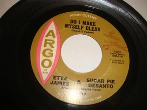 ETTA JAMES & SUGARPIE DESANTO- ARGO 45 RPM 5519 - DO I MAKE MYSELF CLEAR - HEAR - Picture 1 of 4