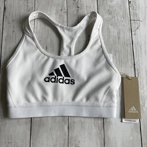 NEW WITH TAGS ADIDAS GIRLS TRAINING SPORTS BRA WHITE SMALL SZ 8-10 - Picture 1 of 5