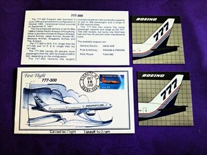 Boeing 777 1st Flight Cover 16 ottobre 1997 Everett più 2 777 adesivi coda 3 pollici - Foto 1 di 6